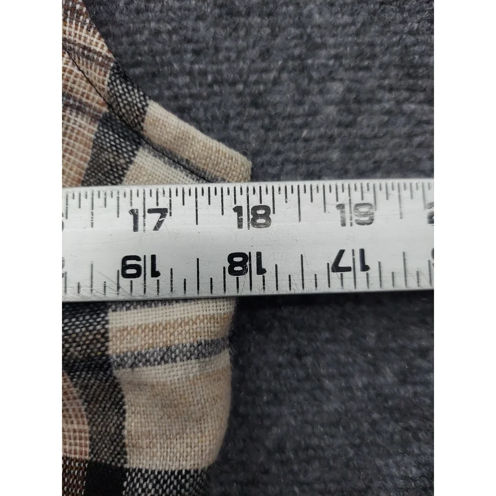 Vintage Vest Womens 14 Tan Black Plaid Reversible Union Made 5 Button Wool Blend
